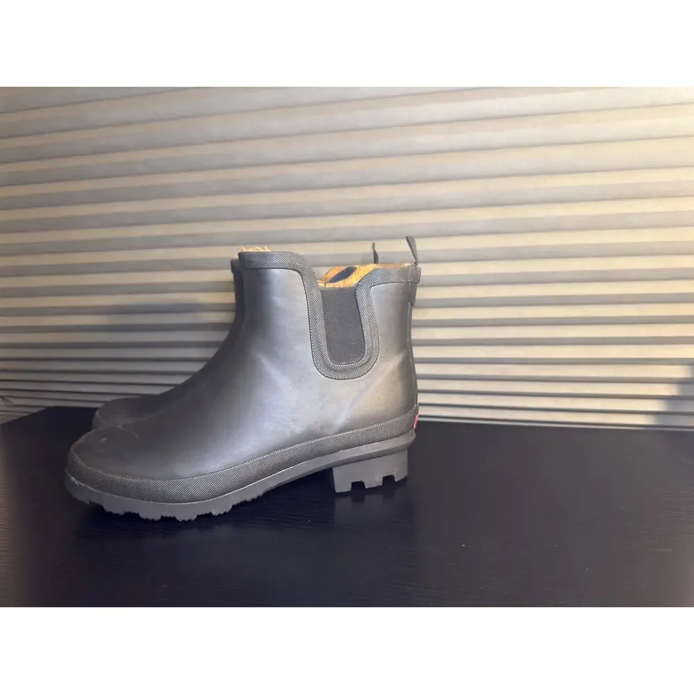Chooka Black Chelsea Rain Boots Plush Lined Waterproof Women’s Size 8